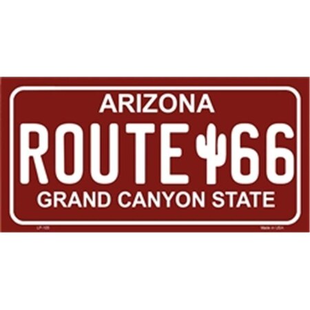 Route 66 Arizona Red Novelty Metal License Plate Tag LP-105